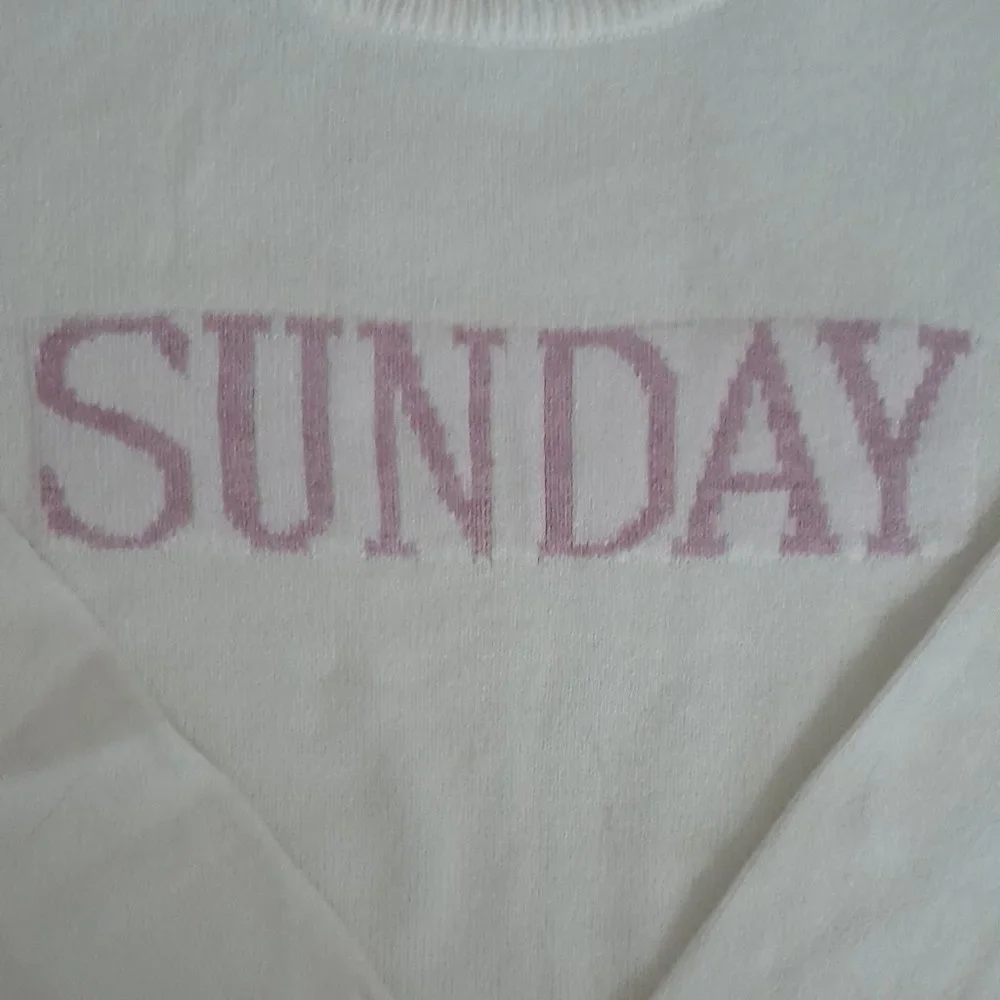 Vintage White Sunday Pullover Sweater - Picture 2 of 6